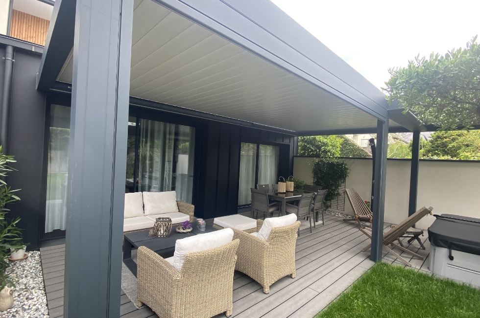 Réalisation de Stores Nantais : double pergola