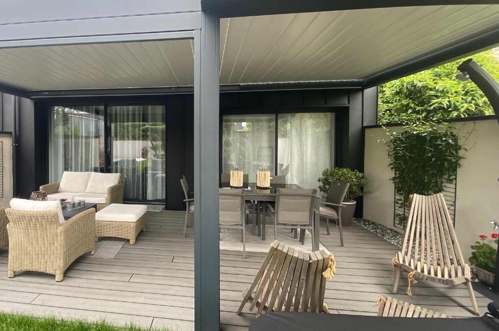 Réalisation de Stores Nantais : double pergola